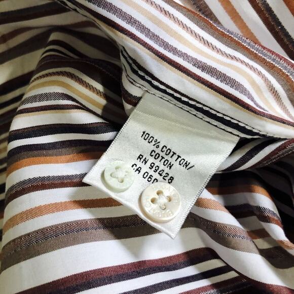 Bugatchi Uomo Brown Striped Button-Down Shirt | Sz XL - Picture 7 of 7